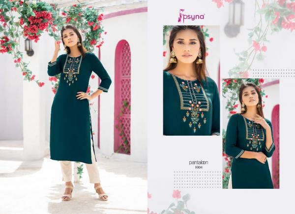 Psyna Pantaloon Fancy Rayon Embroidery Kurti 